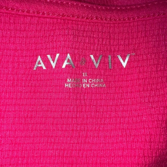 Avía & Viv, 1X, long sleeve elastic wrist, deep Vneck tie knot stretch tunic - Picture 5 of 5